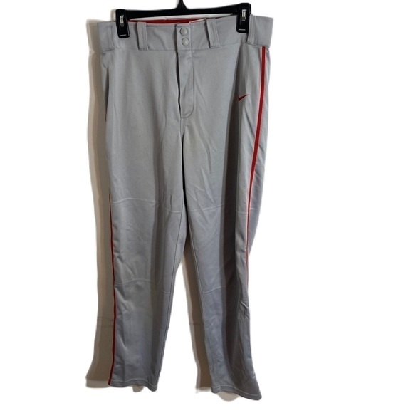 Nike Baseball Pants Small Gray Red Stripe Men’s - Picture 1 of 6